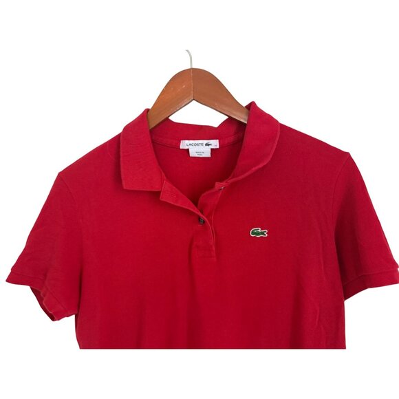 Lacoste Red Polo Shirt Mens Size 44 Classic Fit Short Sleeve Cotton - Picture 2 of 6